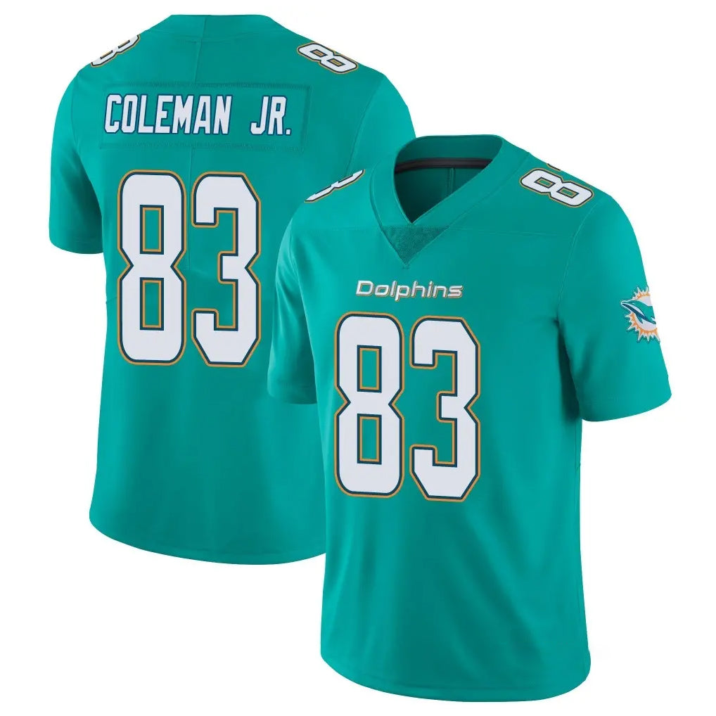 M.Dolphins #83 Kevin Coleman Jr. Player Aqua Limited Vapor Untouchable Home Game Qdoa Stitched Jerseys