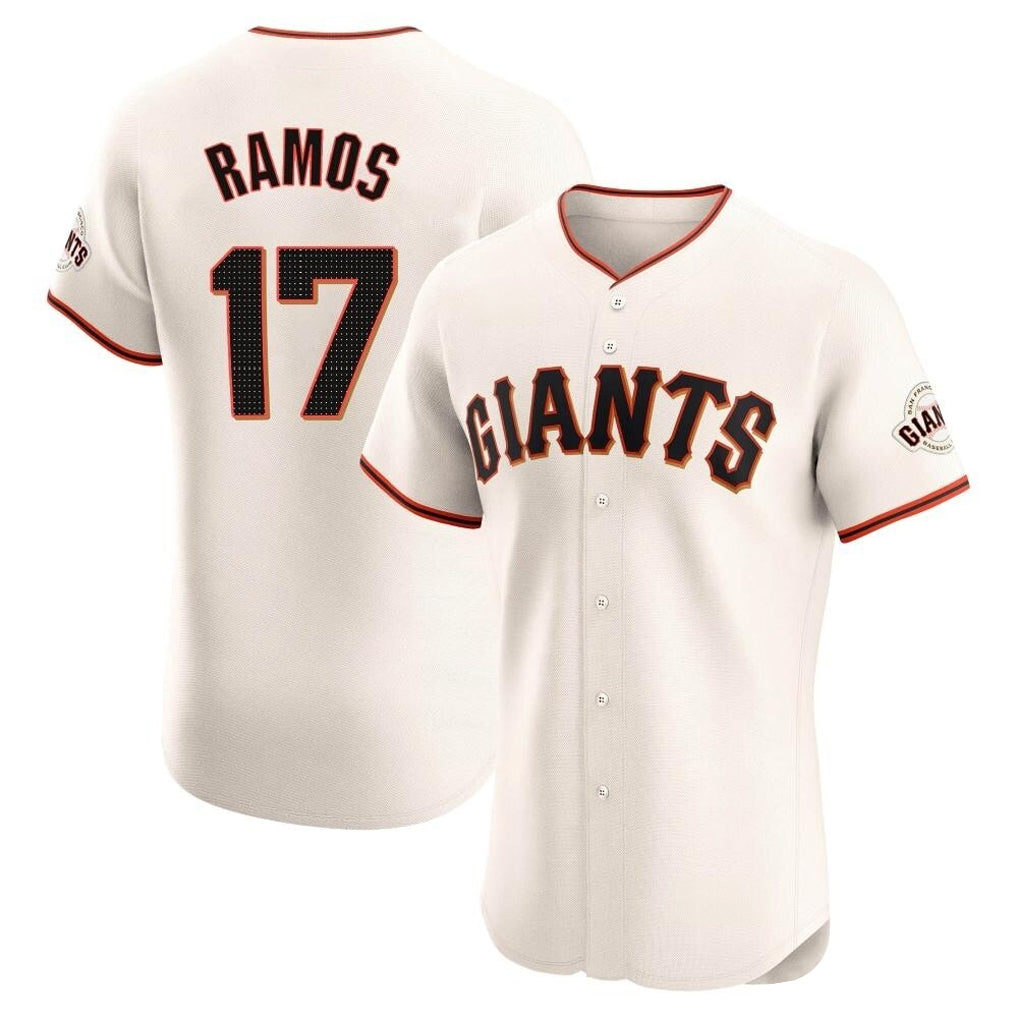 SF.Giants #17 Heliot Ramos Player Cream Home Limited Elite Qdoa Stitched Jerseys