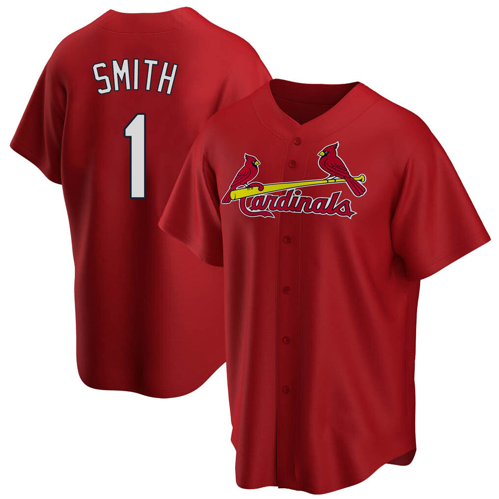 St. Louis Cardinals #1 Ozzie Smith Player Red Home Game Qdoa Stitched Jerseys