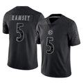 P.Steelers #5 Jalen Ramsey Player Black Reflective Limited Home Game Qdoa Stitched Jerseys