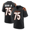 C.Bengals #75 Orlando Brown Jr. Player Black Home Game Qdoa Stitched Jerseys