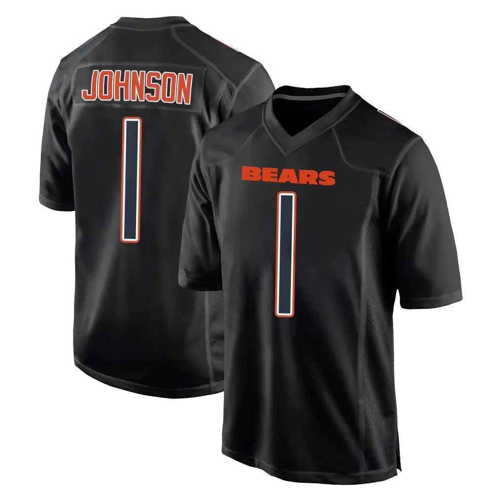 C.Bears #1 Jaylon Johnson Player Carbon Black Fashion Game Qdoa Stitched Jerseys