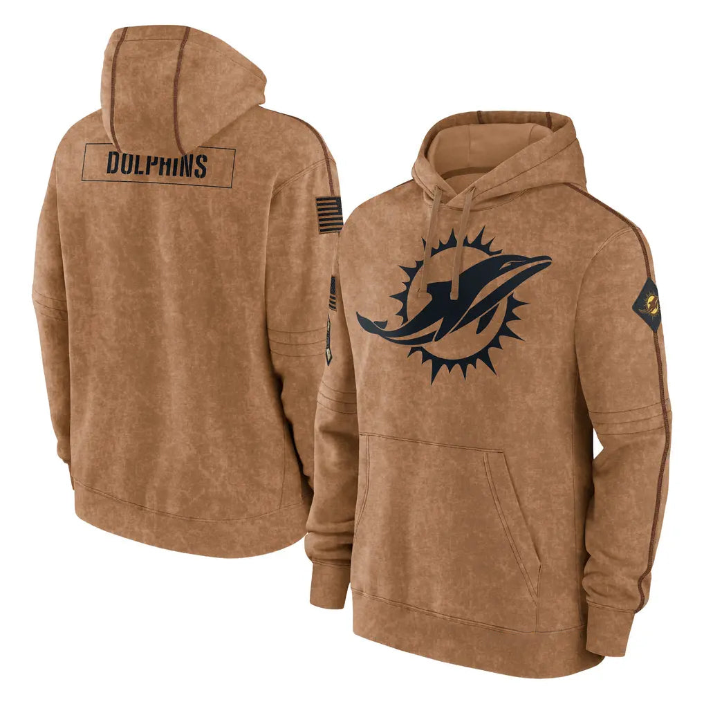 M.Dolphins ## Dolphins Blank Player Brown Salute to Service Hoodies Limited Game Qdoa Stitched Jerseys