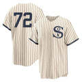 C.White Sox #72 Carlton Fisk Player Cream Field of Dreams Home Game Qdoa Stitched Jerseys