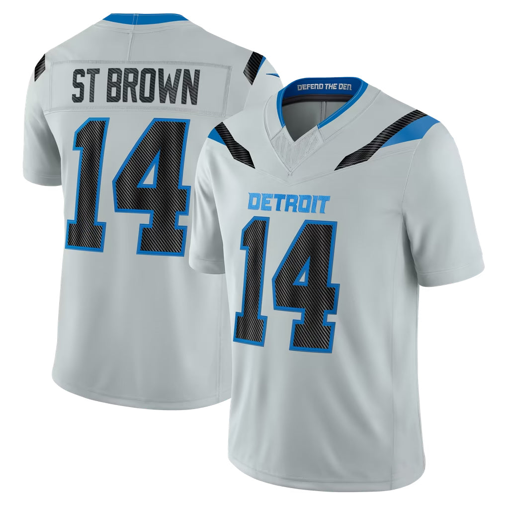 D.Lions #14 Amon-Ra St. Brown Player Silver Limited 2026 Rivalries Collection Home Game Qdoa Stitched Jerseys