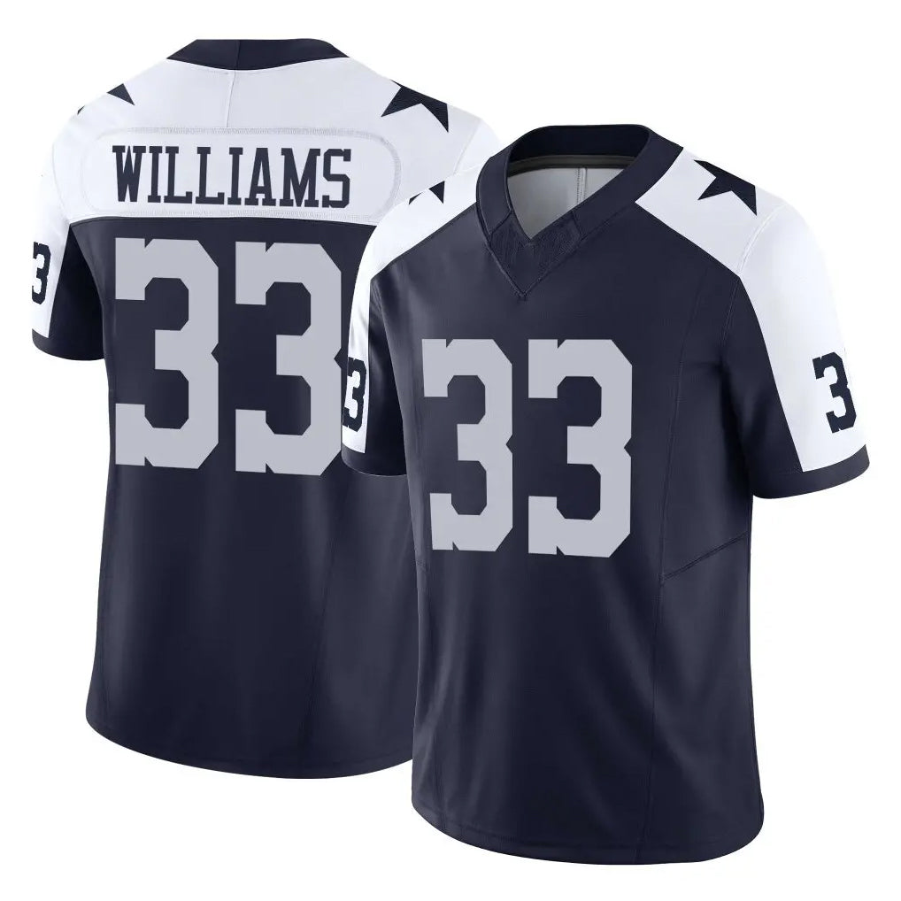 D.Cowboys #33 Javonte Williams Player Navy-White Limited Alternate Vapor F.U.S.E. Home Game Qdoa Stitched Jerseys