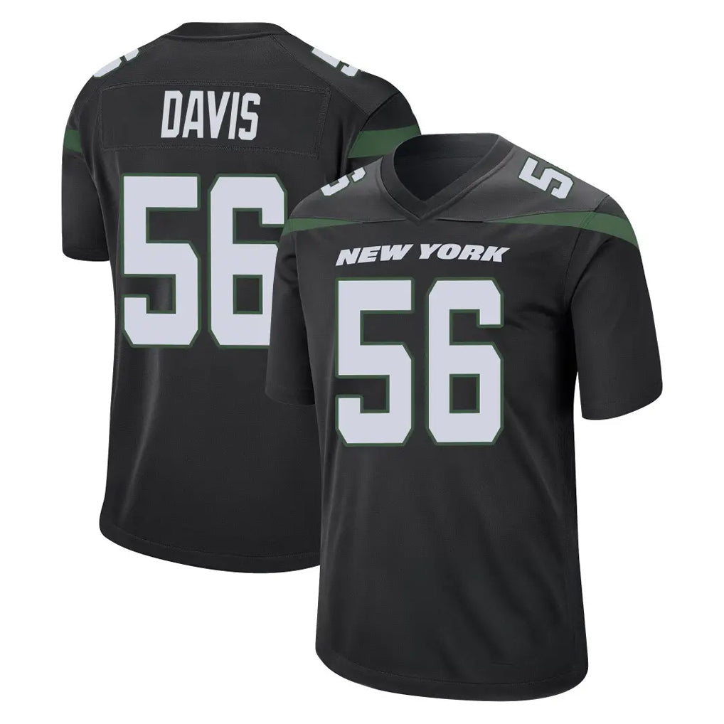NY.Jets #56 Demario Davis Player Stealth Black Home Game Qdoa Stitched Jerseys