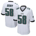 P.Eagles #58 Jalyx Hunt Player White Home Game Qdoa Stitched Jerseys