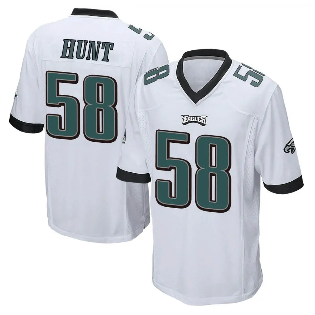 P.Eagles #58 Jalyx Hunt Player White Home Game Qdoa Stitched Jerseys