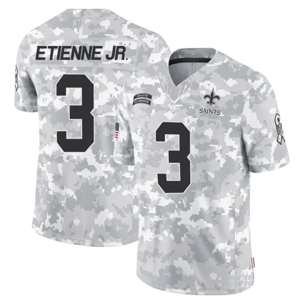 NO.Saints #3 Travis Etienne Jr. Player Arctic Camo Salute To Service Limited Game Qdoa Stitched Jerseys