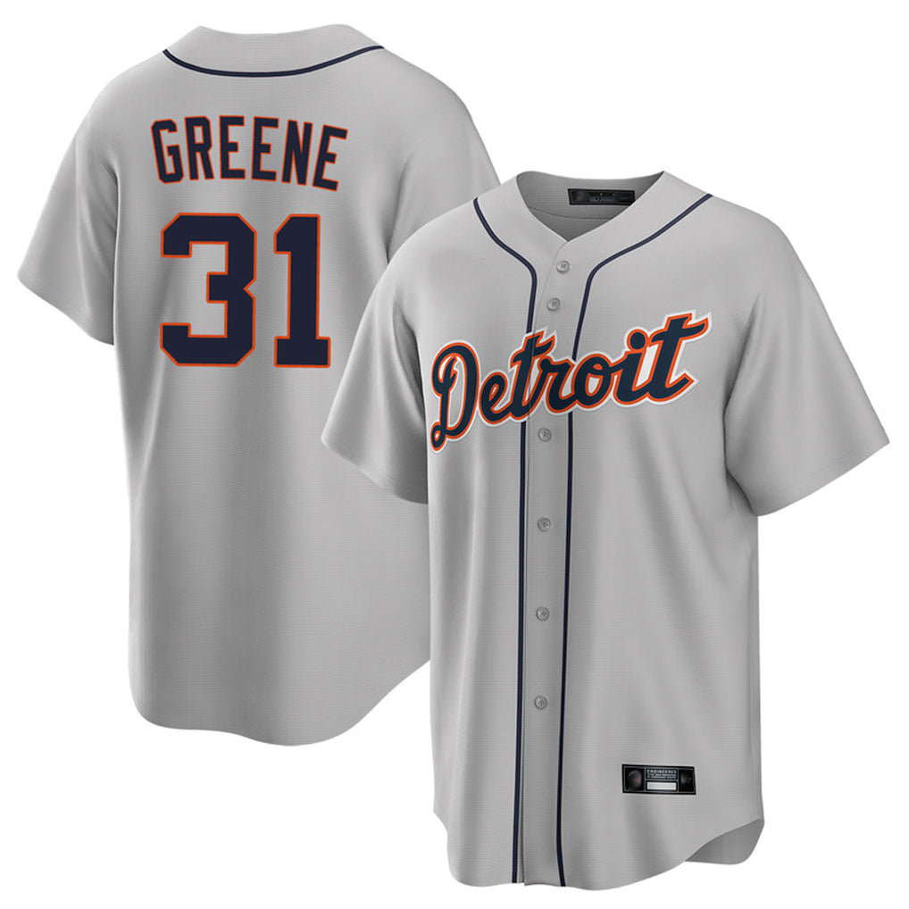 D.Tigers #31 Riley Greene Player Gray Home Game Qdoa Stitched Jerseys