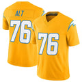LA.Chargers #76 Joe Alt Player Gold Limited Vapor F.U.S.E. Home Game Qdoa Stitched Jerseys