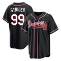 A.Braves #99 Spencer Strider Player Black Fashion Out Game Qdoa Stitched Jerseys