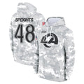 LA.Rams #48 Omar Speights Player Arctic Camo Salute to Service Hoodies Limited Game Qdoa Stitched Jerseys