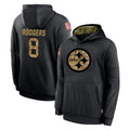 P.Steelers #8 Aaron Rodgers Player Black Salute to Service Hoodies Limited Game Qdoa Stitched Jerseys