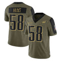 P.Eagles #58 Jalyx Hunt Player Olive Salute To Service Limited Game Qdoa Stitched Jerseys