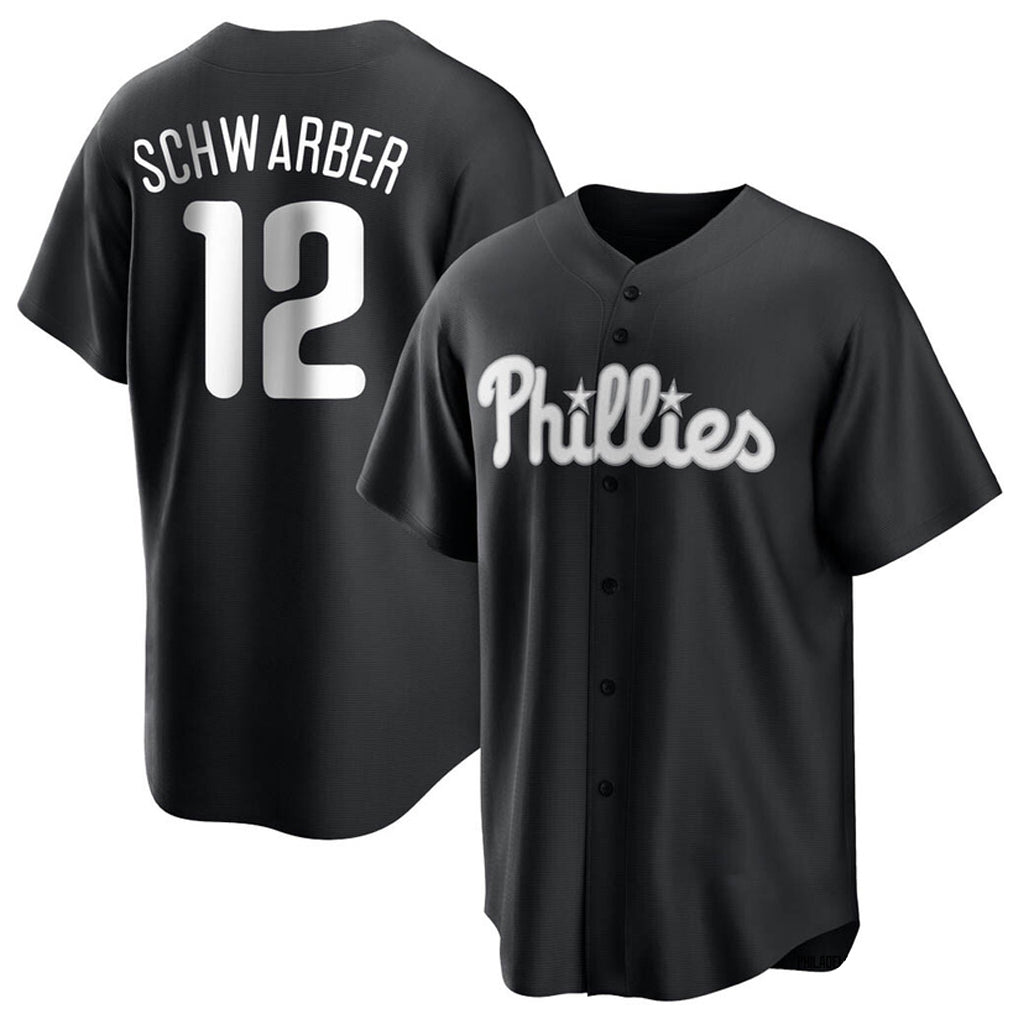 P.Phillies #12 Kyle Schwarber Player Black Alt Fashion Home Game Qdoa Stitched Jerseys