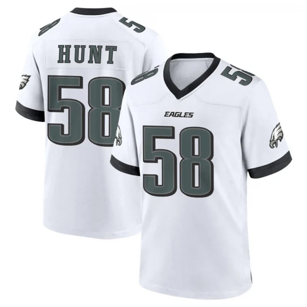 P.Eagles #58 Jalyx Hunt Player White Game Home Qdoa Stitched Jerseys