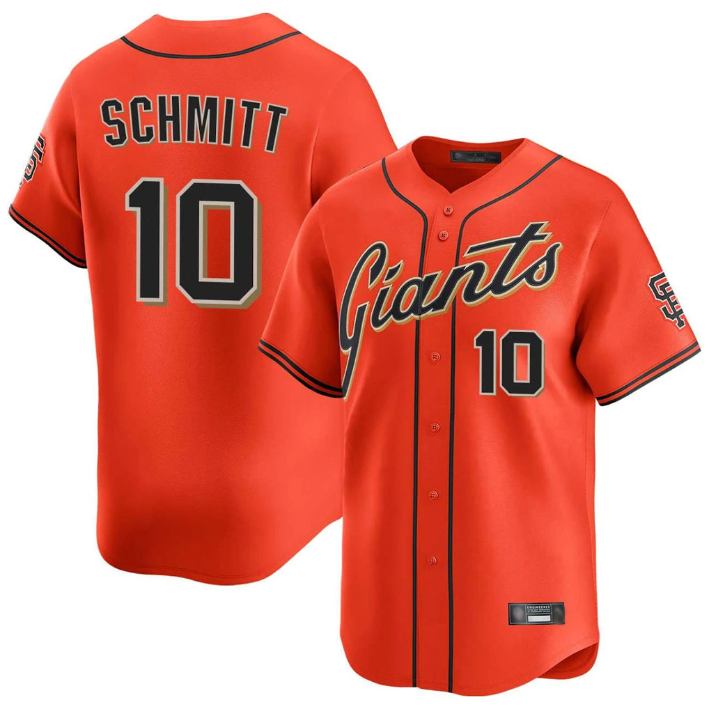 SF.Giants #10 Casey Schmitt Player Orange Home Limited Qdoa Stitched Jerseys