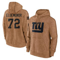 NY.Giants #72 Jermaine Eluemunor Player Brown Salute to Service Pullover Hoodies Limited Game Qdoa Stitched Jerseys