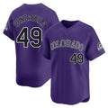 C.Rockies #49 Antonio Senzatela Player Purple Limited Home Qdoa Stitched Jerseys