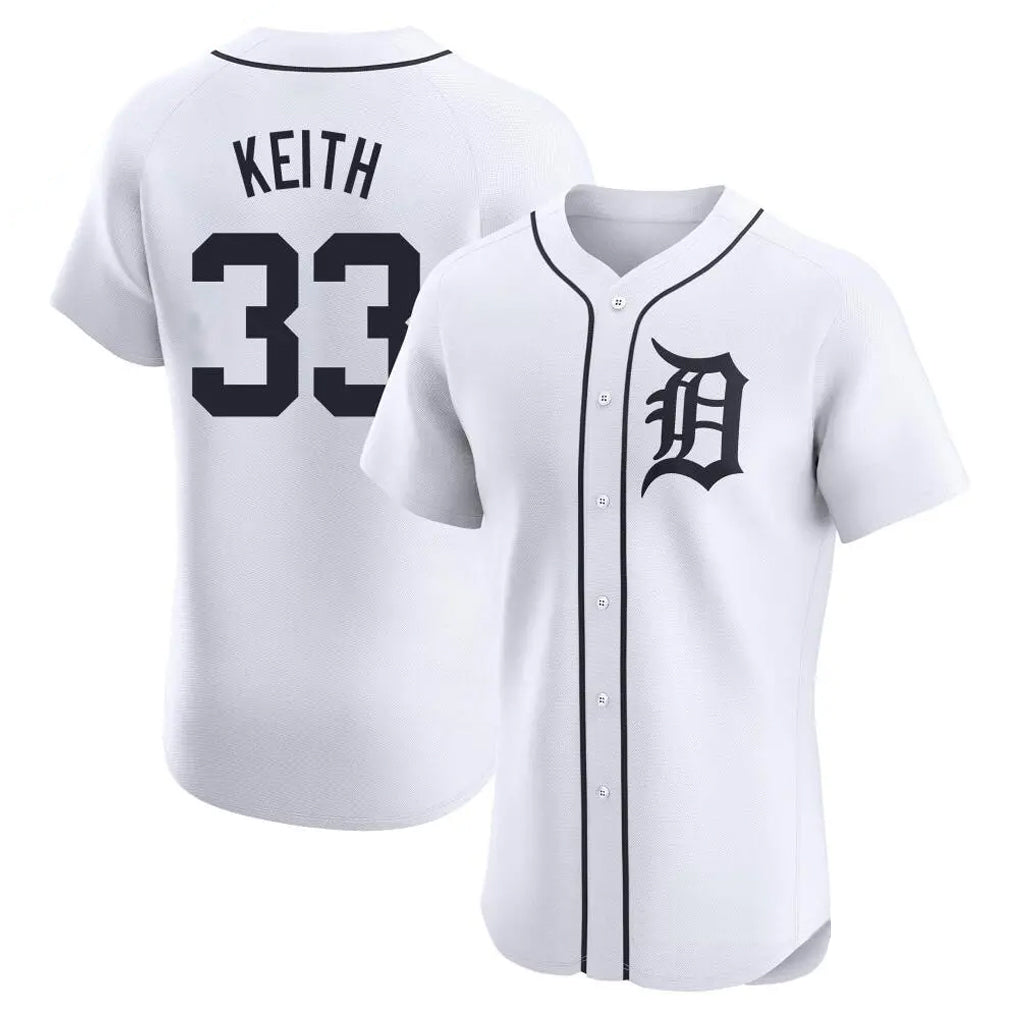 D.Tigers #33 Colt Keith Player White Limited Elite Home Qdoa Stitched Jerseys