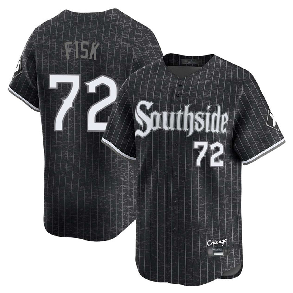C.White Sox #72 Carlton Fisk Player Black City Connect Limited Home Qdoa Stitched Jerseys