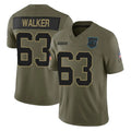 C.Panthers #63 Rasheed Walker Player Olive 2025 Salute to Service Limited Game Qdoa Stitched Jerseys