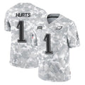 P.Eagles #1 Jalen Hurts Player Arctic Camo Salute to Service Limited Game Qdoa Stitched Jerseys