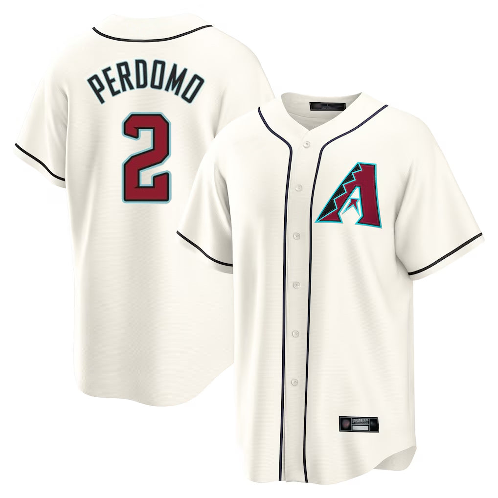 A.Diamondbacks #2 Geraldo Perdomo Player Cream Home Game Qdoa Stitched Jerseys