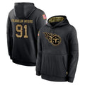 T.Titans #91 John Franklin-Myers Player Black Salute to Service Sideline Performance Pullover Hoodies Home Game Qdoa Stitched Jerseys