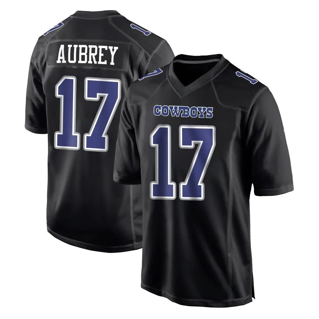 D.Cowboys #17 Brandon Aubrey Player Carbon Black Fashion Home Game Qdoa Stitched Jerseys