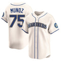 S.Mariners #75 Andres Munoz Player Cream Home Limited Qdoa Stitched Jerseys