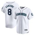 S.Mariners #8 Dominic Canzone Player White Home Limited Qdoa Stitched Jerseys
