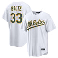 Athletics #33 Henry Bolte Player White Home Game Qdoa Stitched Jerseys