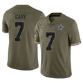 D.Cowboys #7 Rashan Gary Player Olive Salute to Service Limited Game Qdoa Stitched Jerseys