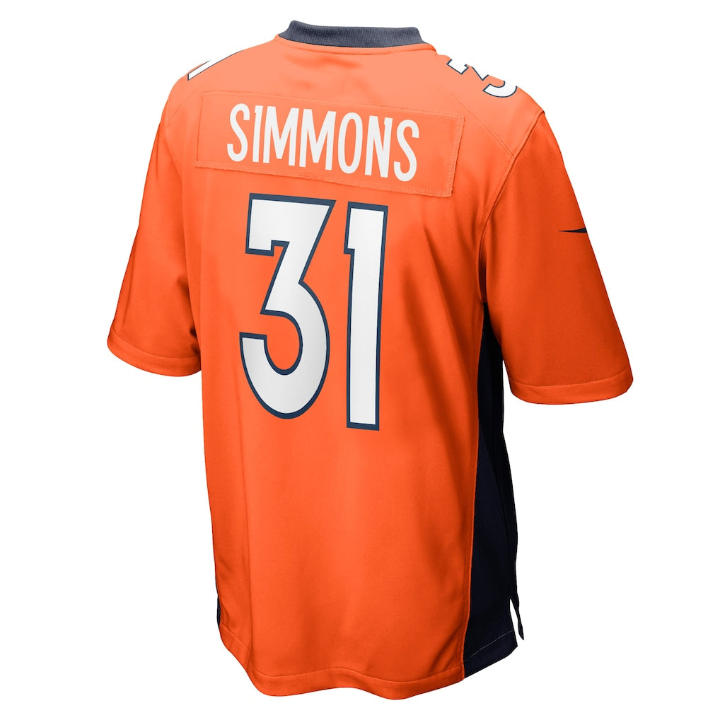 Qdoa D.Broncos #31 Justin Simmons Orange Game Jersey