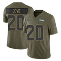 S.Seahawks #20 Julian Love Player Olive 2025 Salute To Service Limited Home Game Qdoa Stitched Jerseys