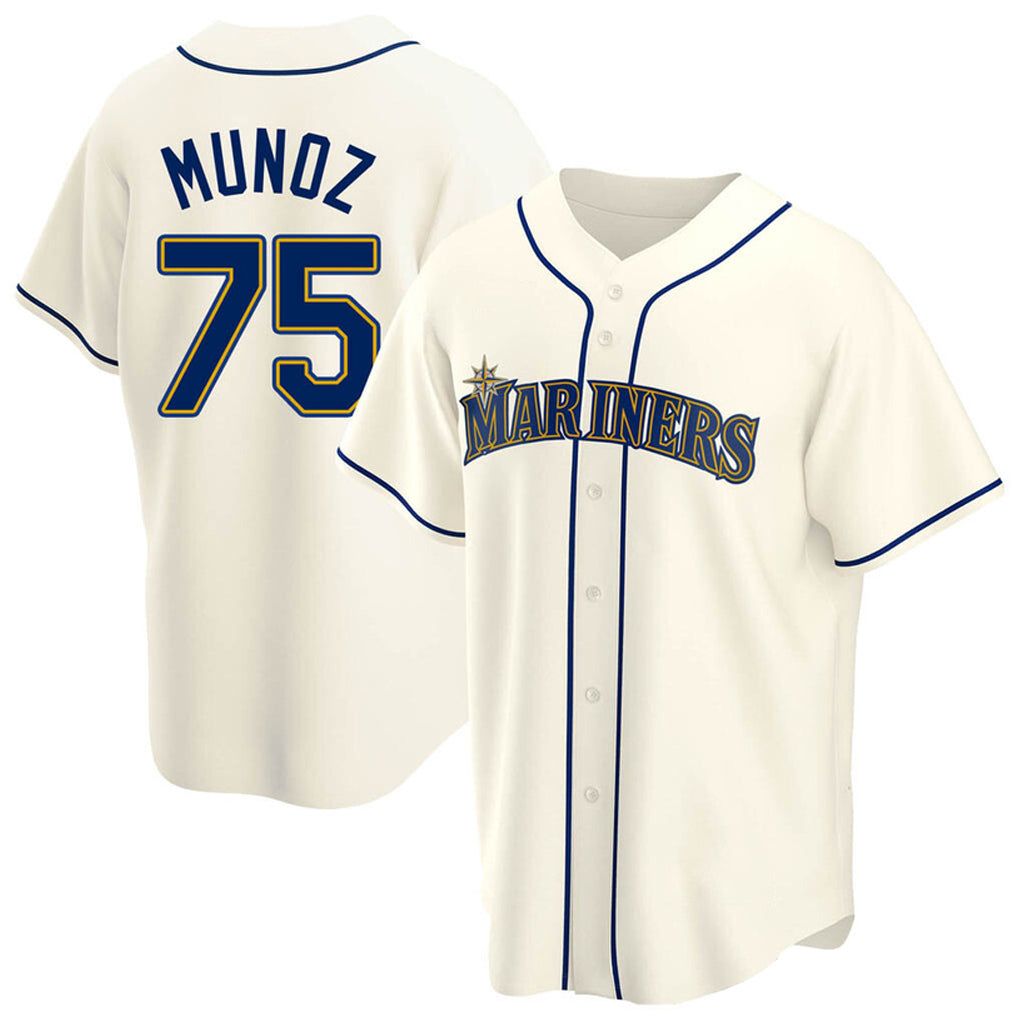 S.Mariners #75 Andres Munoz Player Cream Home Game Qdoa Stitched Jerseys