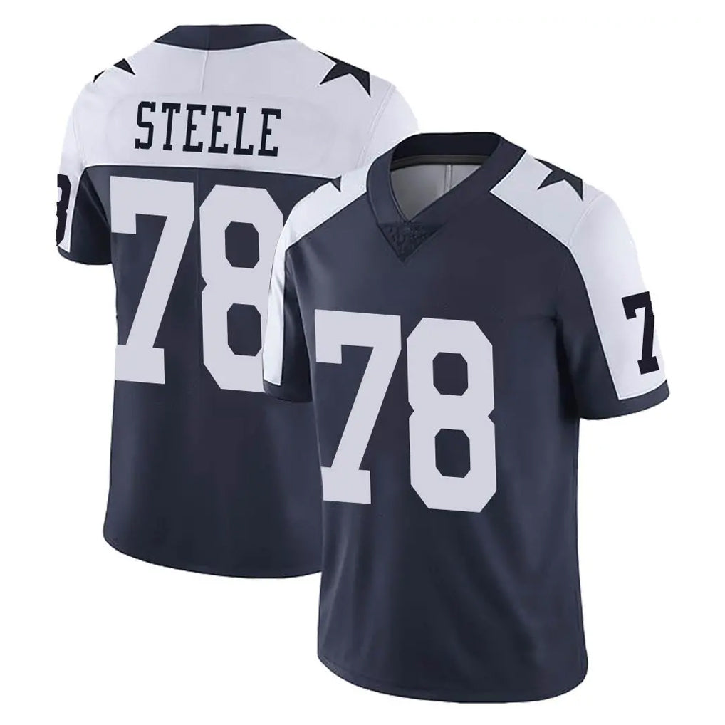 D.Cowboys #78 Terence Steele Player Navy-White Limited Alternate Vapor Untouchable Home Game Qdoa Stitched Jerseys