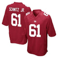 NY.Giants #61 John Michael Schmitz Jr. Player Red Home Game Qdoa Stitched Jerseys