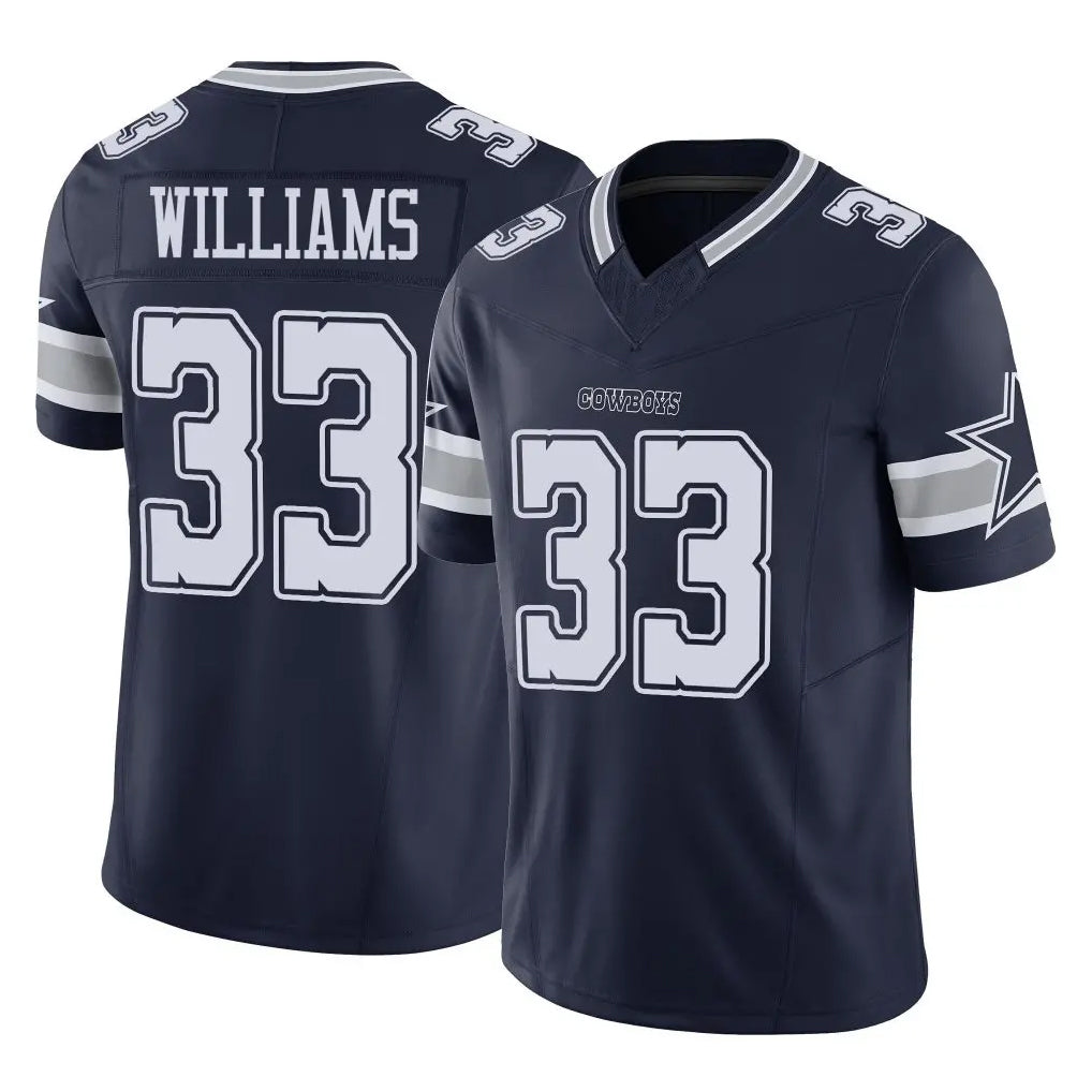 D.Cowboys #33 Javonte Williams Player Navy Limited Vapor F.U.S.E. Home Game Qdoa Stitched Jerseys