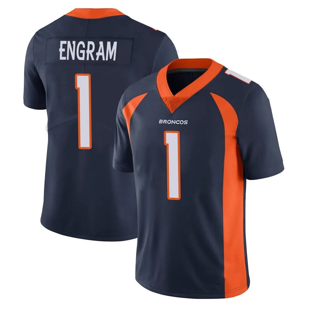 D.Broncos #1 Evan Engram Player Navy Vapor Untouchable Limited Game Qdoa Stitched Jerseys