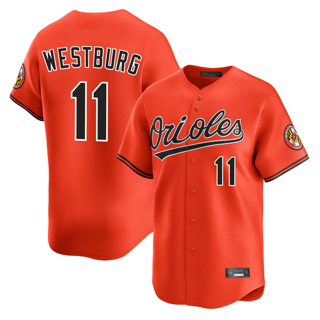 B.Orioles #11 Jordan Westburg Player Orange Limited Home Game Qdoa Stitched Jerseys