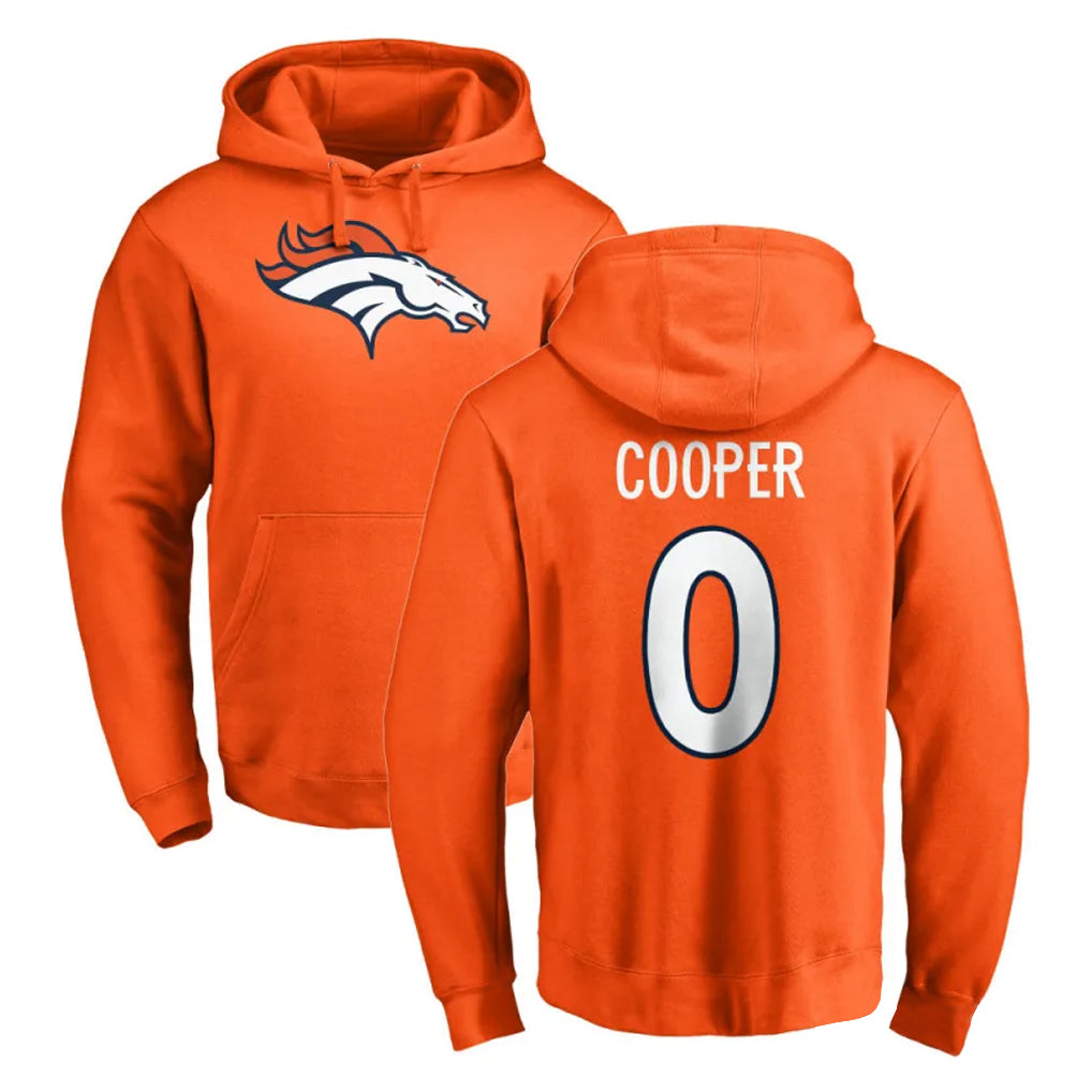 D.Broncos #0 Jonathon Cooper Player Orange Pullover Hoodie Limited Qdoa Stitched Jerseys