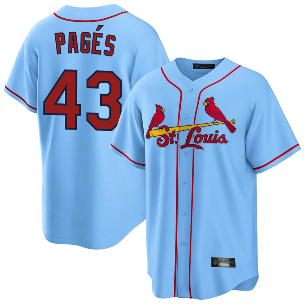 St. Louis Cardinals #43 Pedro Pages Player Light Blue Home Game Qdoa Stitched Jerseys
