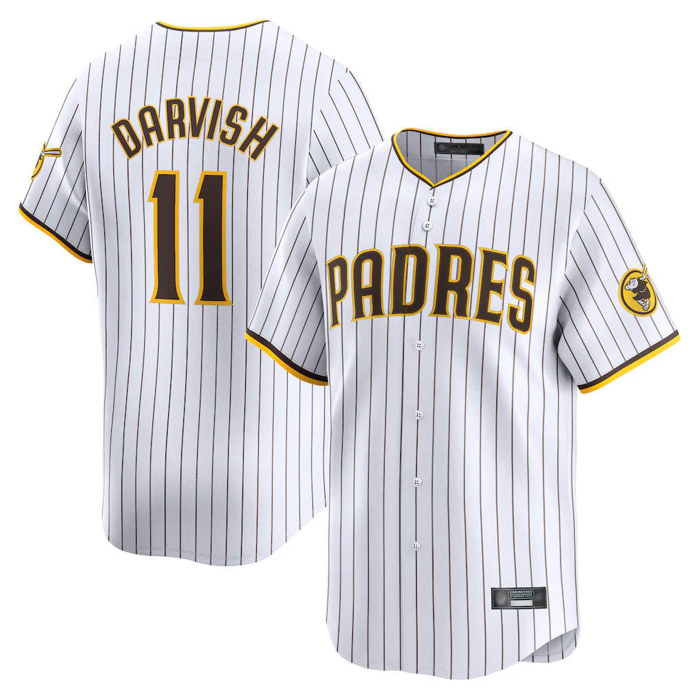 S.Diego Padres #11 Yu Darvish Player White Home Limited Qdoa Stitched Jerseys
