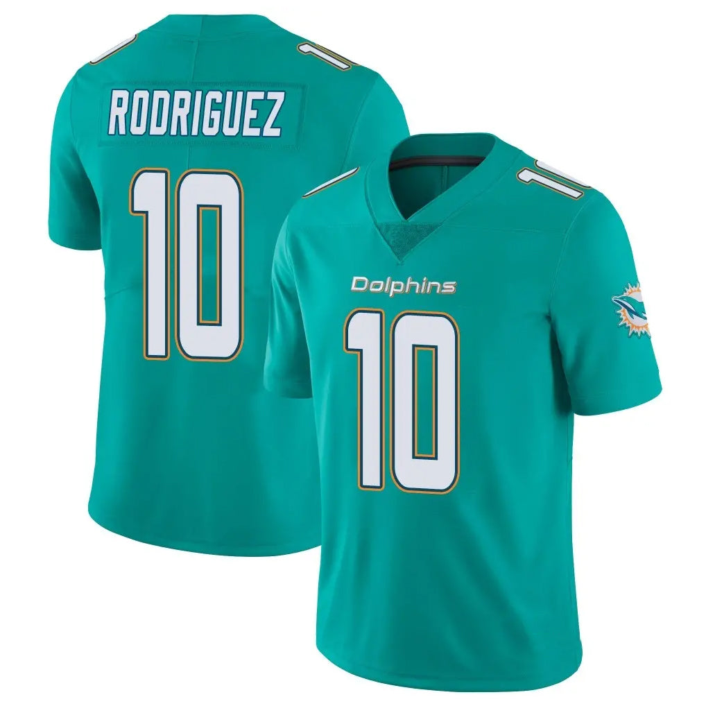 M.Dolphins #10 Jacob Rodriguez Player Aqua Limited Vapor Untouchable Home Game Qdoa Stitched Jerseys