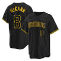 A.Diamondbacks #8 James McCann Player Black Snake Skin City Home Game Qdoa Stitched Jerseys