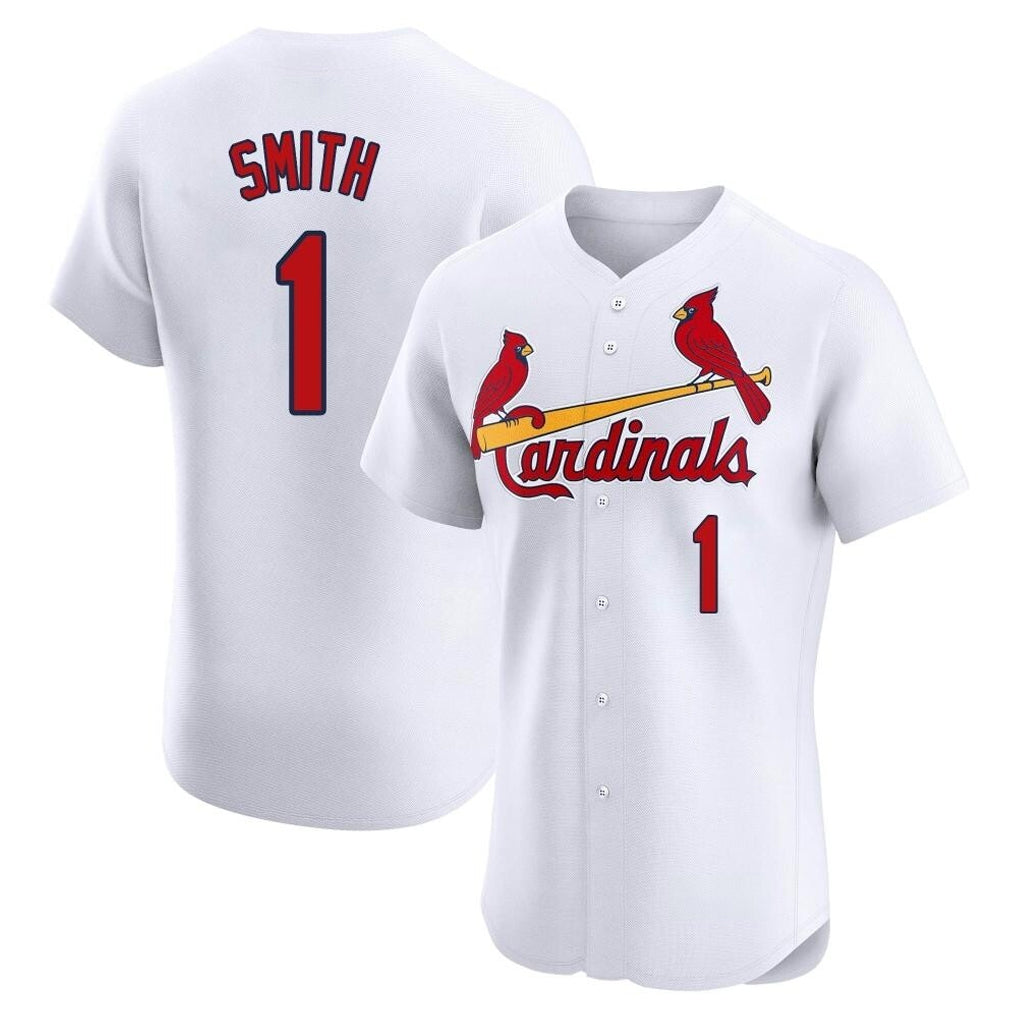 St. Louis Cardinals #1 Ozzie Smith Player White Home Limited Elite Qdoa Stitched Jerseys